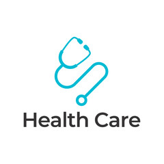 Logo for health care stethoscope. Medical health care logo design.