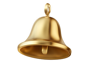 a gold bell on a white background