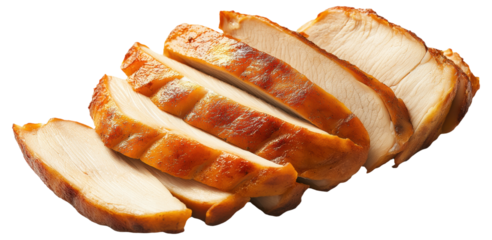 PNG Sliced grilled chicken breast pieces