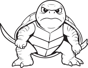 Tortoise Ninja Coloring Page