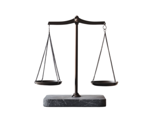 a balance scale with a white background