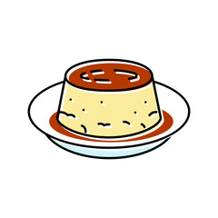 spanish flan spanish cuisine color icon vector. spanish flan spanish cuisine sign. isolated symbol illustration