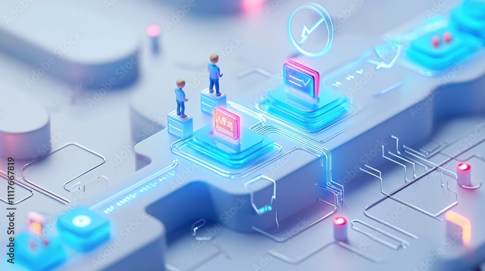 Aufkleber education technology and online learning platforms concept. digital concept of data analysis and tec