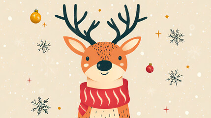 reindeer with christmas tree