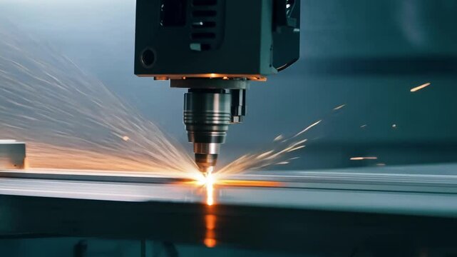 Precision laser cutting process in a high-tech manufacturing facility
