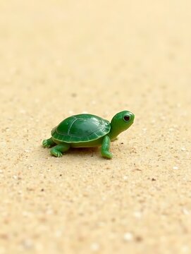 a baby cute turtule runing slowing