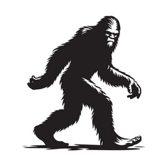 big foot silhouette vector illustration