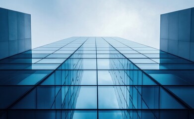 Modern Glass Skyscraper Architecture: A Low Angle View