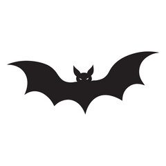 Spooky Black Bat Silhouette Halloween Clipart Image