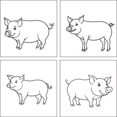 Cute Piggy Coloring Page