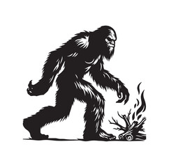 big foot silhouette vector illustration