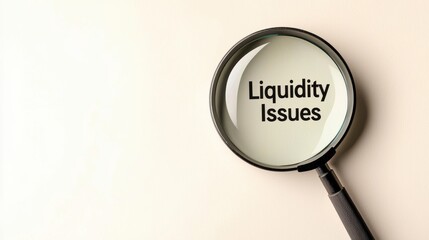 Liquidity issues Concept. Magnifying glass highlighting the text "Liquidity Issues.