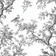 Fototapeta premium Classic Countryside Toile Seamless Pattern Design