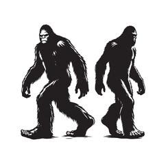 big foot silhouette vector illustration