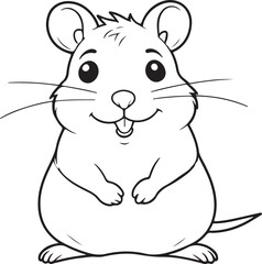 Cute Hamster Coloring Page
