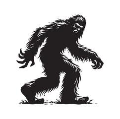 big foot silhouette vector illustration