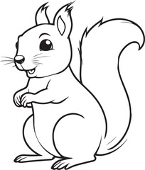 Cute Squirrel Coloring Page