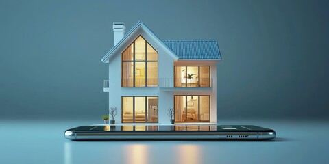 A smart home with interconnected devices controlled by a smartphone, showcasing the integration of electric-powered smart technology