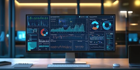 A digital dashboard tracking patient care quality metrics in real time.