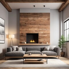 "Elegant Mockup of a Cozy Living Space Interior"
