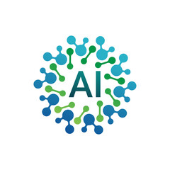 AI Logo. Artificial Intelligence logo design illustration