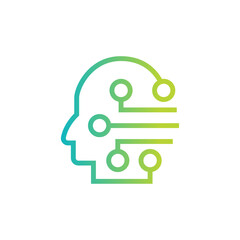 AI Logo. Artificial Intelligence logo design illustration