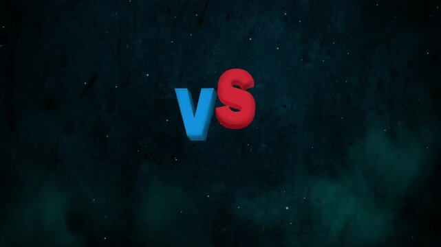 The battle, competition versus  Red and blue motion graphic animation.