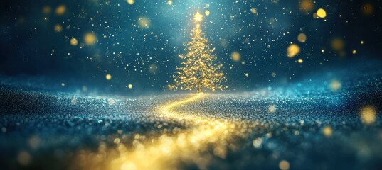 Obraz premium Magical Christmas Tree: A Glimmering Winter Wonderland