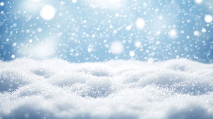 Fototapeta premium Snow winter background close up front view