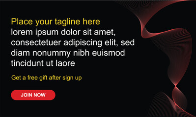 Text emailer header with abstract lines background