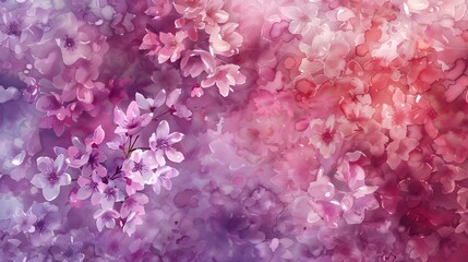 A soft, abstract floral background with shades of pink and purple.