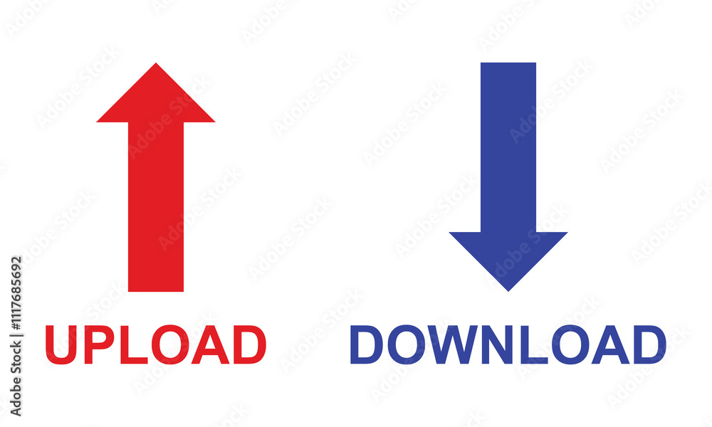 Poster download and upload button. modern buttons for app, website, ui. isolated on white background design