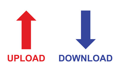 Download and upload button. Modern buttons for app, website, ui. isolated on white background  design Template, . Vector illustration . EPS 10