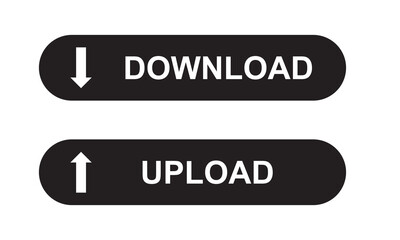 Download and upload button. Modern buttons for app, website, ui. isolated on white background  design Template, . Vector illustration . EPS 10