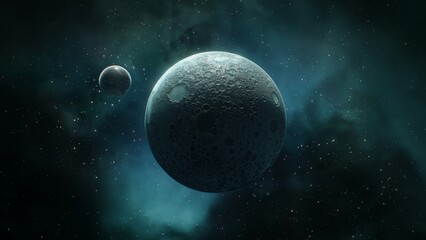 Obraz premium Galactic exploration focuses on distant celestial bodies, uncovering the wonders of the universe