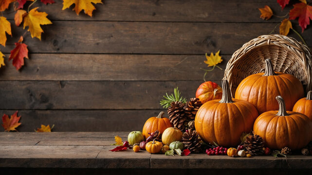 Happy thanksgiving day background with copy space for text