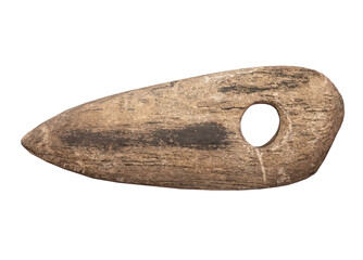 neolithic ax on white, isolated