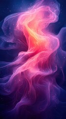 Fototapeta premium Colorful abstract waves of pink and purple swirling in a cosmic background create a mystical atmosphere in space