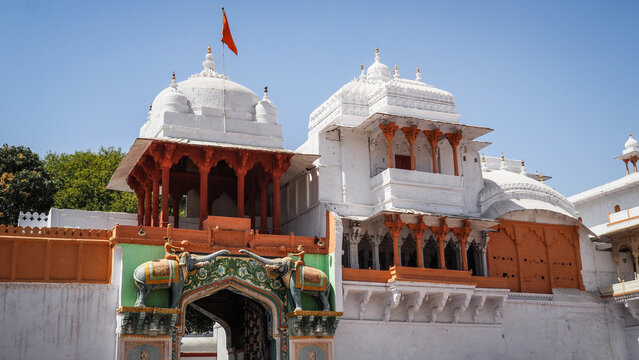The architecture of city palace in Kota, India