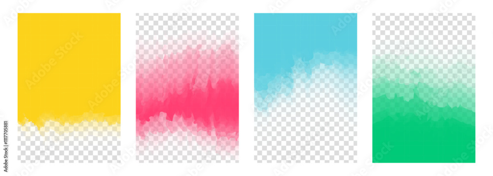 Aufkleber set of defocused bright colored abstract graphic templates. blurred textures for creative graphic de