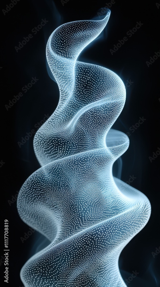 Poster ethereal swirl of light and particles creating a mesmerizing visual effect in dark surroundings