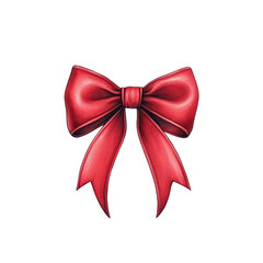 Fototapeta premium Red bow with ribbon, perfect for gifts and decorations, adding festive touch to any occasion. isolated on transparent background