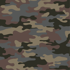 Texture military camouflage repeats seamless vector pattern.