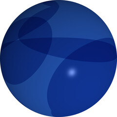 Sphère ou globe décoré bleu