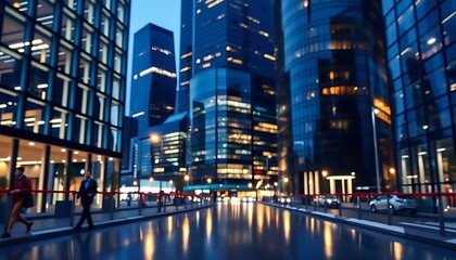 downtown city at night