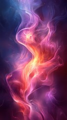 Fototapeta premium Vibrant swirling patterns of color create a mesmerizing abstract light display in shades of purple, pink, and orange