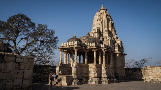 The architecture of Chittorgarh Fort in Rajasthan, India