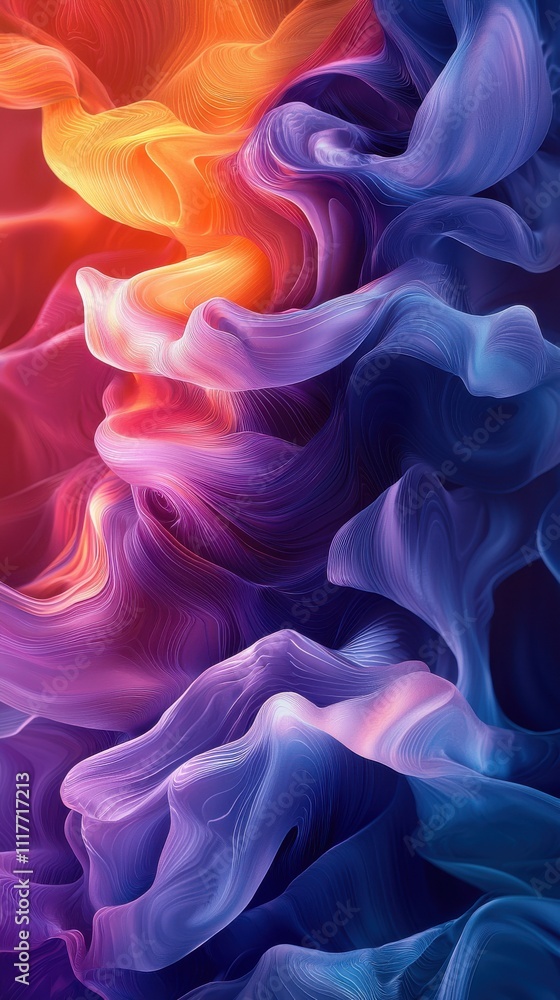 Poster colorful swirling patterns create a mesmerizing visual experience in a digital artwork capturing dyn