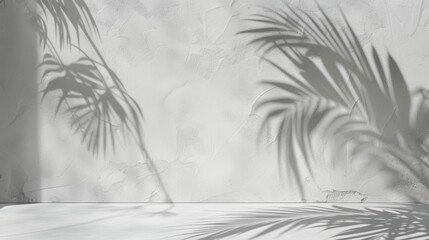 Palm Shadow on a White Wall