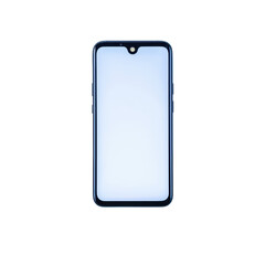 Smartphone with blank screen, showcasing sleek design and modern features. Ideal for technology enthusiasts and mobile device marketing. isolated on transparent background